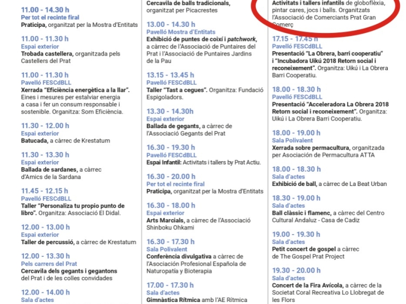  Una edició més l'associació Prat Gran Comerç serà present a la Fira Avícola del Prat amb activitats per als més petits, clica aquí per veure tota la programació.