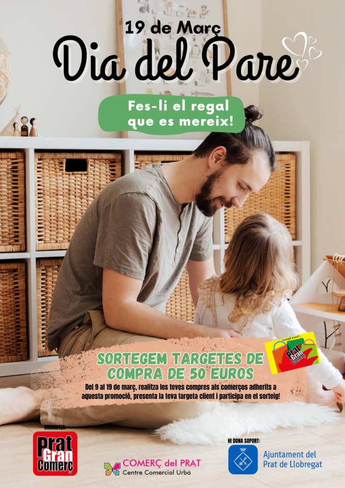 Del 9 al 19 de març els establiments adherits a la targeta Client Prat Gran Comerç, sortejaran entre els seus clients, targetes regal per import de 50€ cadascuna. Només has de presentar la targeta en el moment del pagament de la teva compra, així de fàcil. No t'ho perdis i prova la teva sort!