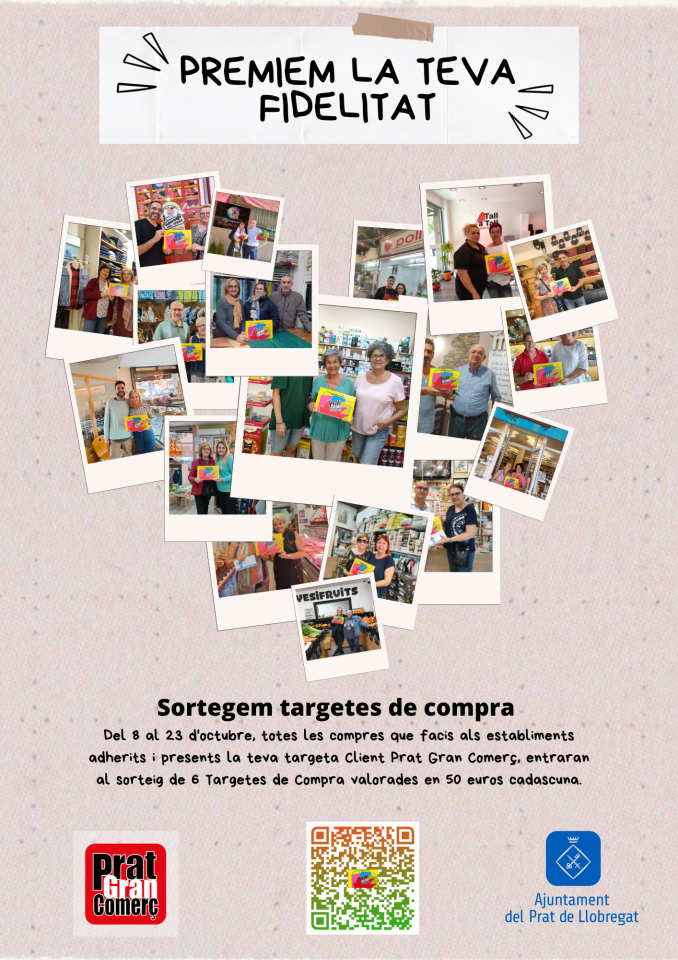 Del 8 al 23 d'octubre sortegem targetes regal, valorades en 50 euros cadascuna.