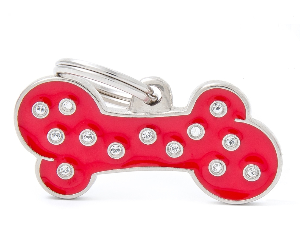 XAPA IDENTIFICATIVA OS GRAN STRASS ROJO Embellides amb brillants “made with Swarovski elements”.&nbsp;