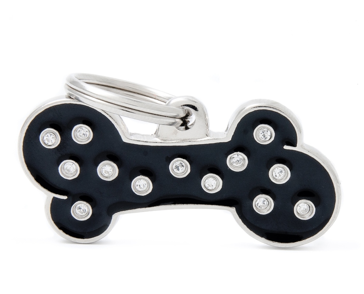 XAPA IDENTIFICATIVA OS GRAN STRASS NEGRE Embellides amb brillants “made with Swarovski elements”.&nbsp; &nbsp;
