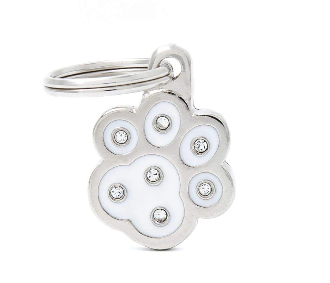 XAPA IDENTIFICATIVA POTA STRASS BLANCA Embellides amb brillants “made with Swarovski elements”. 