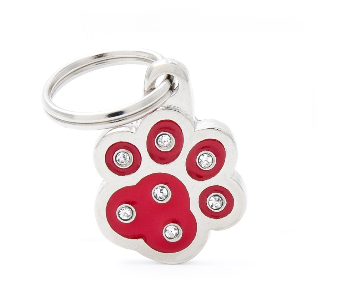 XAPA IDENTIFICATIVA POTA STRASS VERMELLA Embellides amb brillants “made with Swarovski elements”.&nbsp;