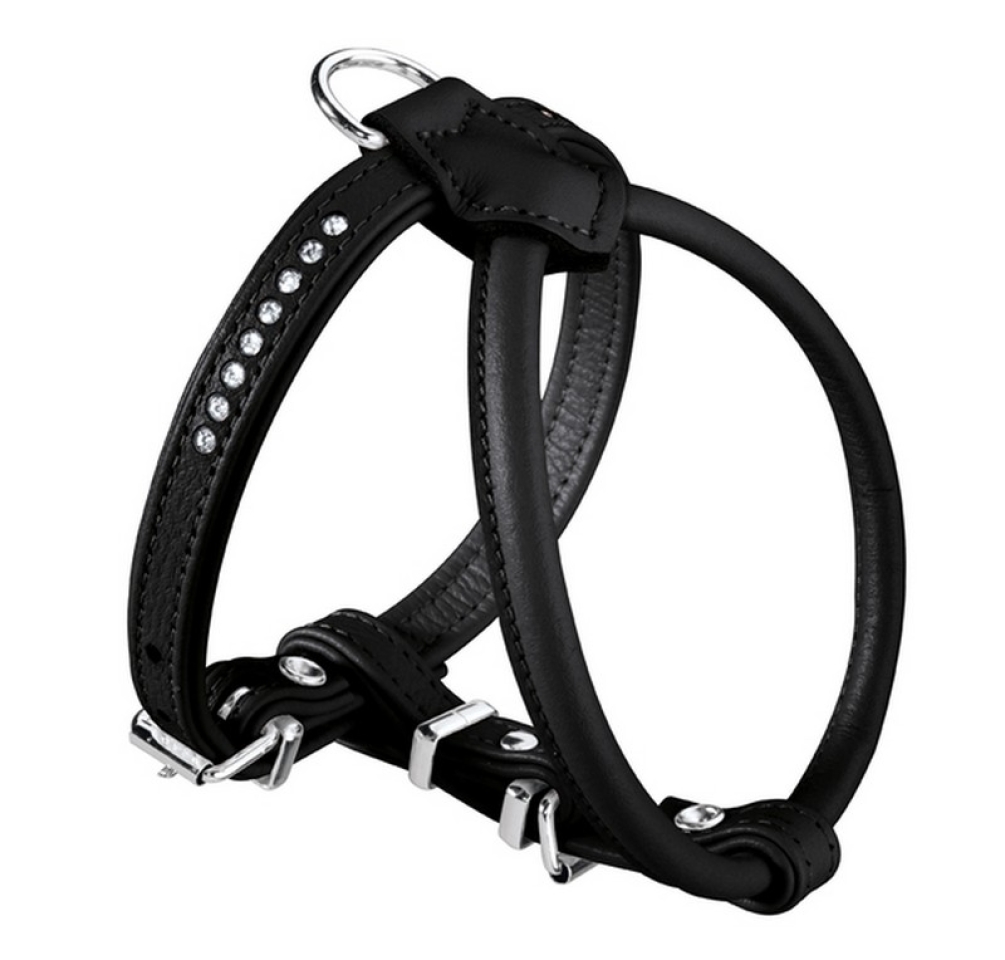 Arnes negre amb cristall de Swarovski