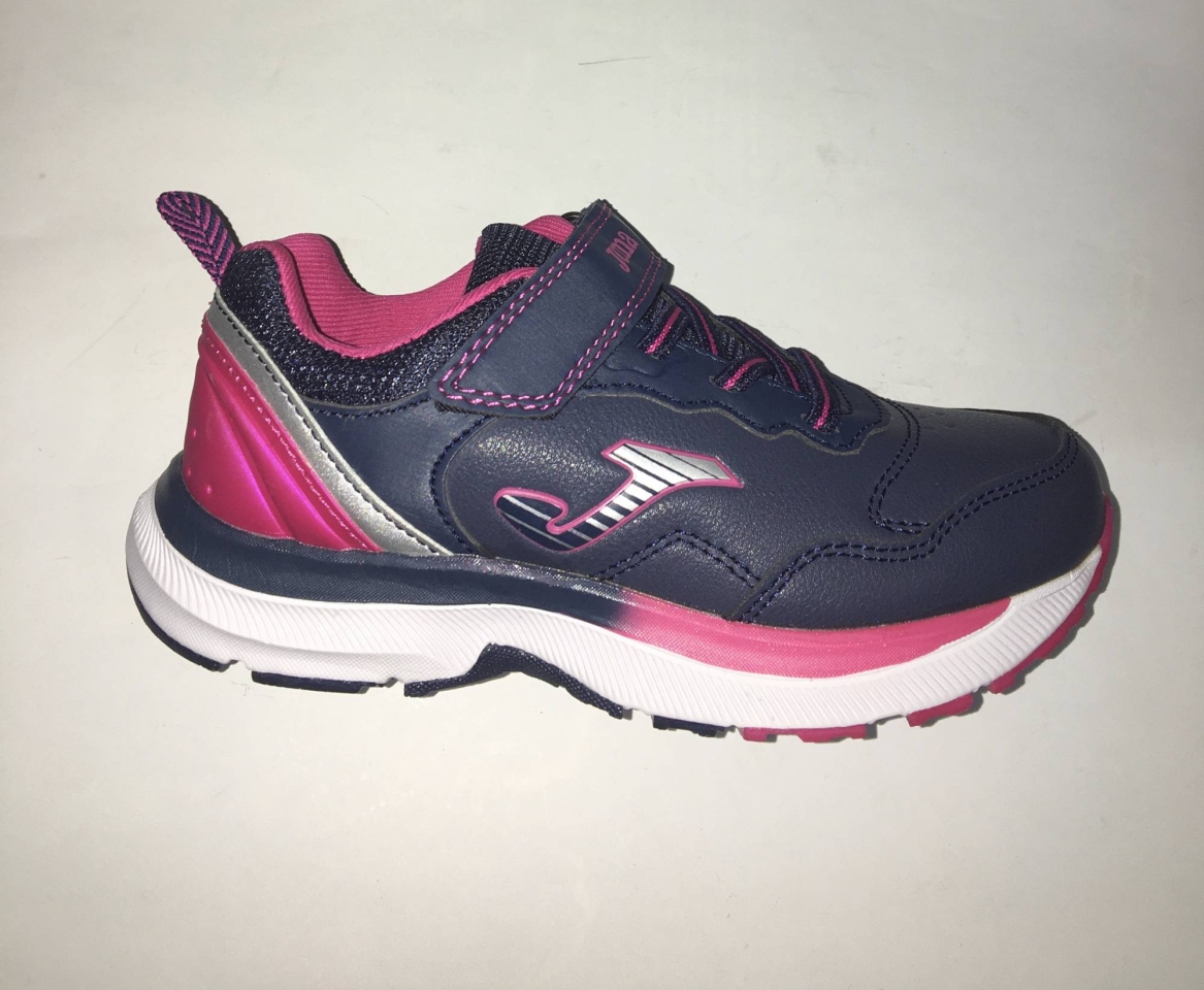 Esportiu en color marí amb detalls fúcsia amb tancament d'elasticos rematat amb velcro per a una millor subjecció i comoditat.