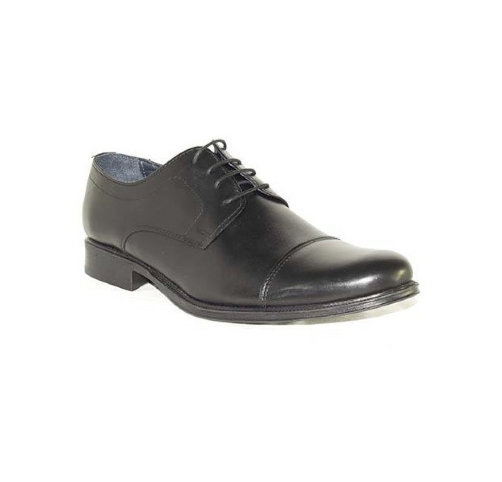 Sabata vestir tipus blucher per a home en pell negre de BARHUBER. H-340
