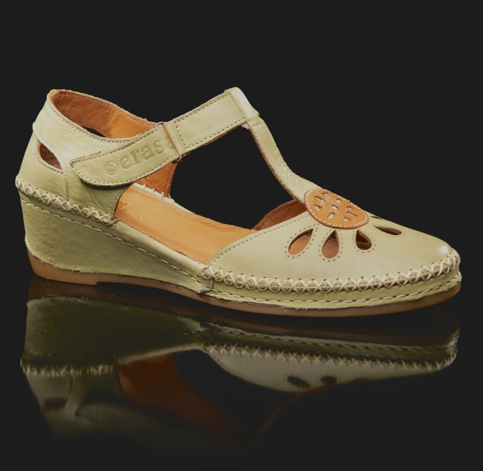 Sandàlia dona en pell color verdina 383-375 ERASESHOES. M-325