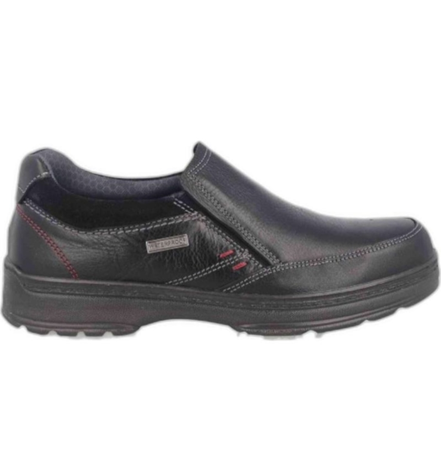 Sabata mocasín per a home en pell negra resistent a l'aigua 224020 de LUISETTI. H-469