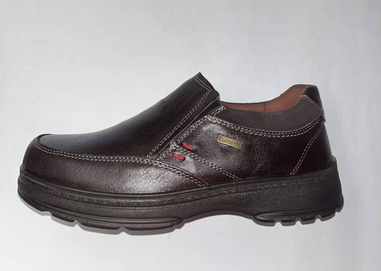 Sabata mocasín per a home en pell marró resistent a l'aigua 22240 dd LUISETTI. H-470