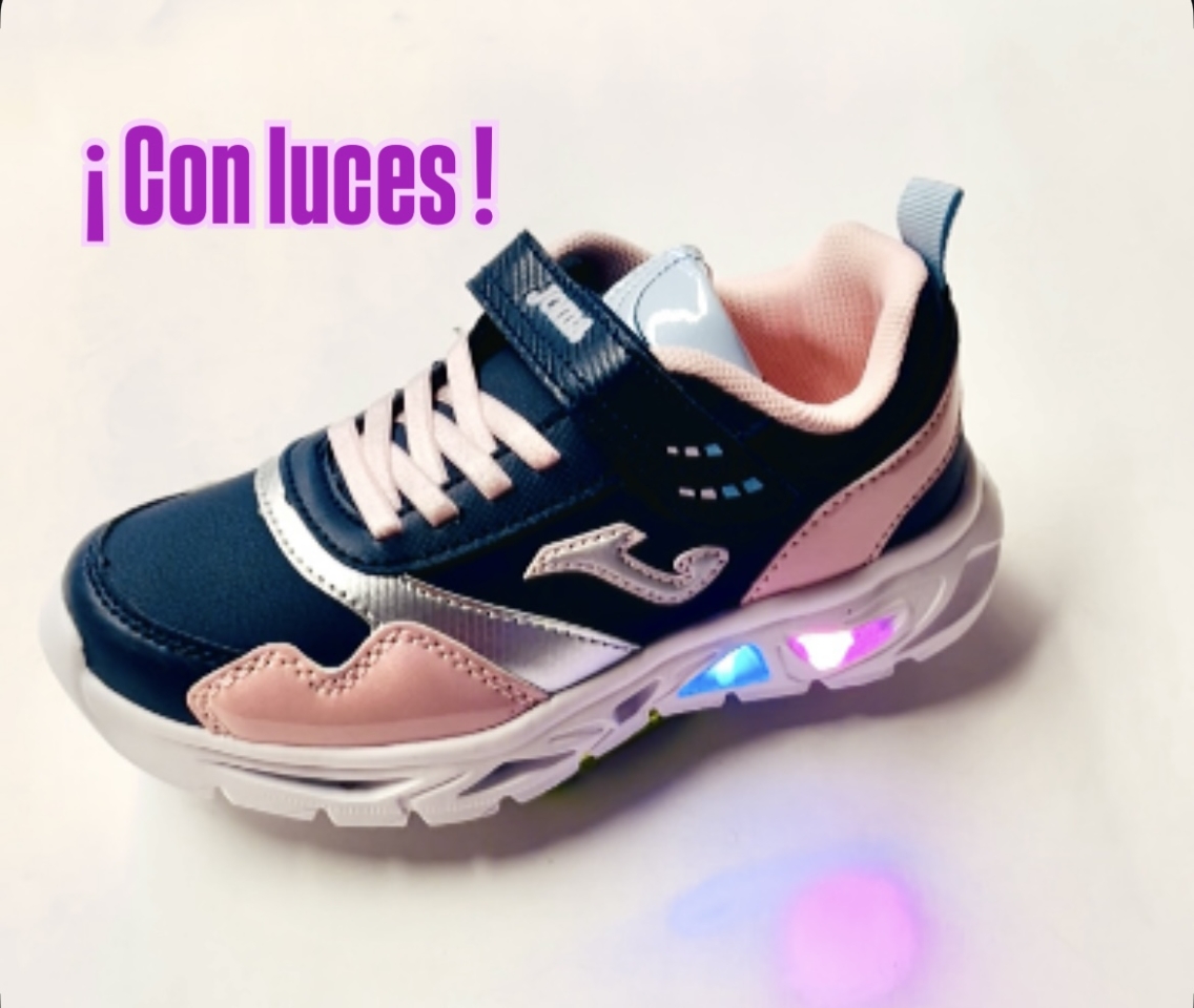 Sabatilles per a nenes amb llums en rosa i marí STAR de JOMA. D-182
