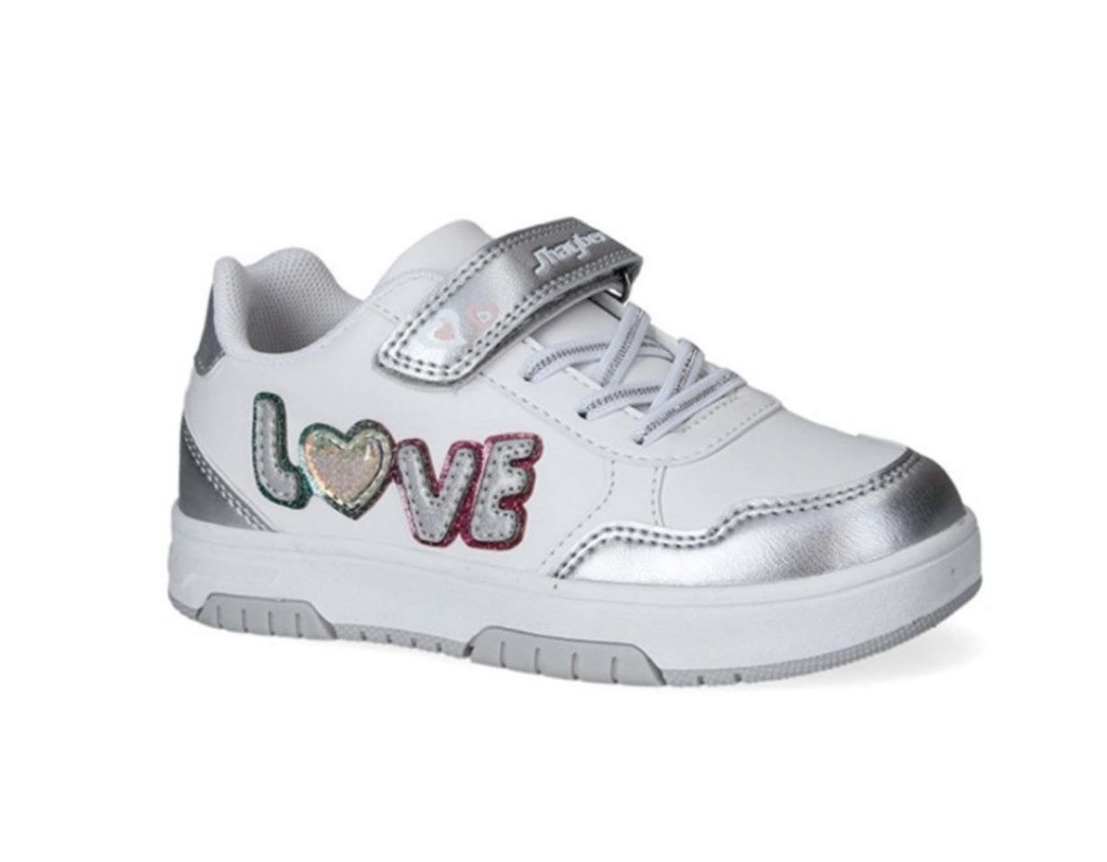 Esportiu per a nena en blanc i la paraula “LOVE” en el lateral Chipa de J’HAYBER. D-193