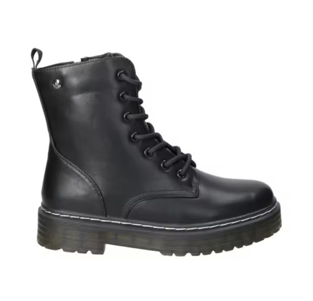 Bota per a dona tipus militar en negre DZS25114 de D’ANGELA. M-708