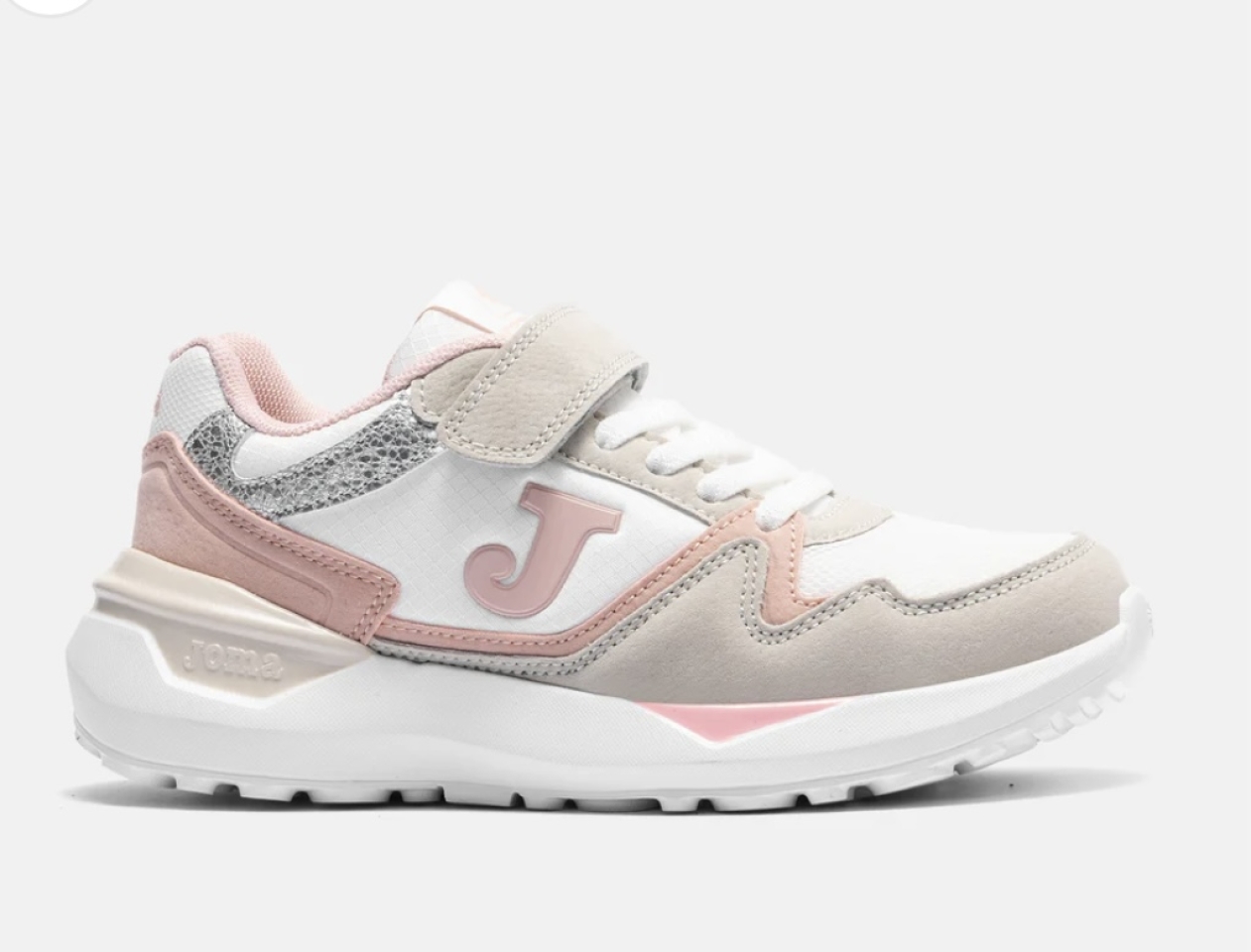 Sabatilles esportives per a nenes amb belcro en rosa i blanc 3080 de JOMA. D-216