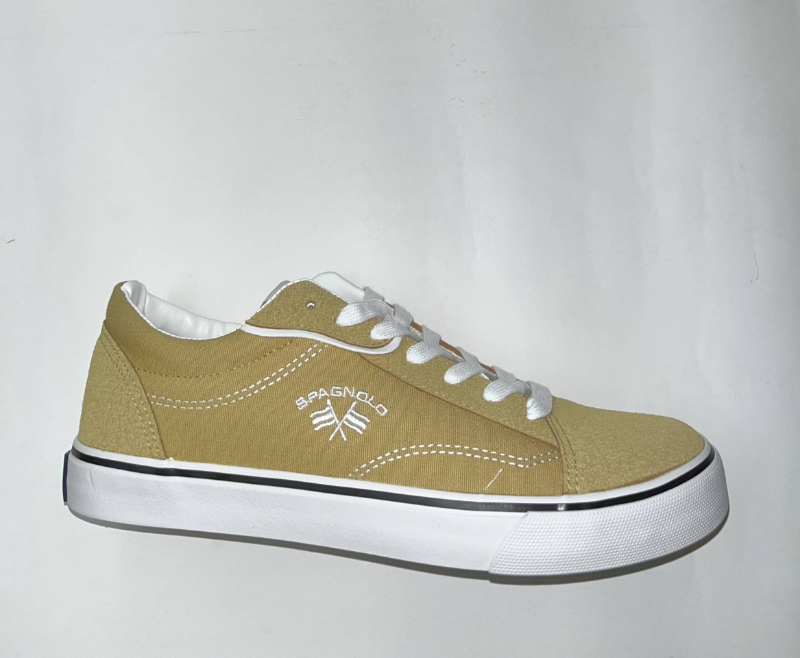 Sabatilles esportives per a home en tèxtil i pell sintètica en mostassa 40074 de SPAGNOLO T-001