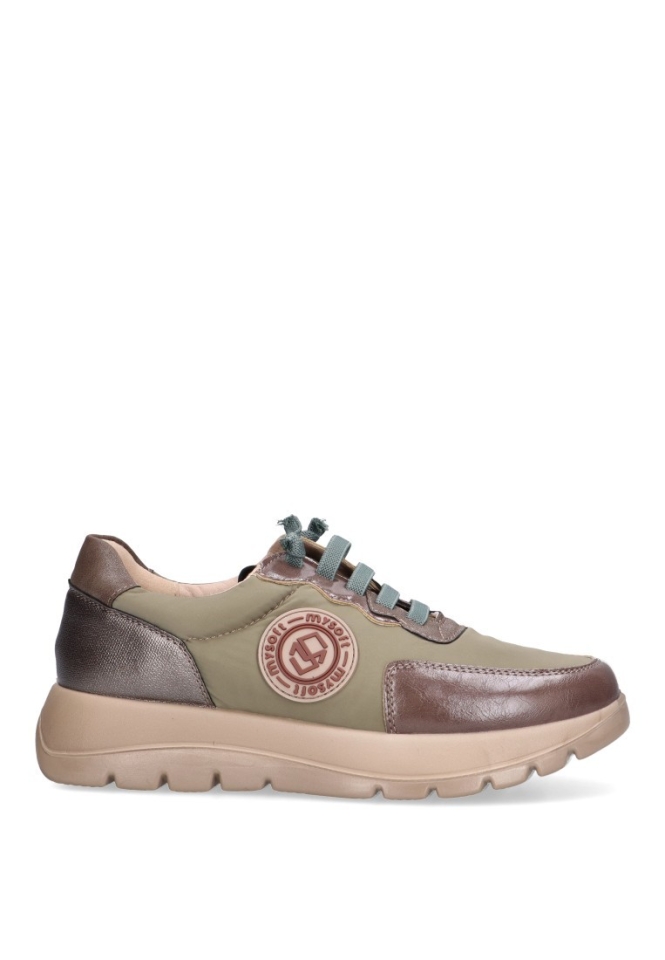 Sabata casual en tèxtil kaki per a dona 24M628 de MYSOFTSHOES. M-444