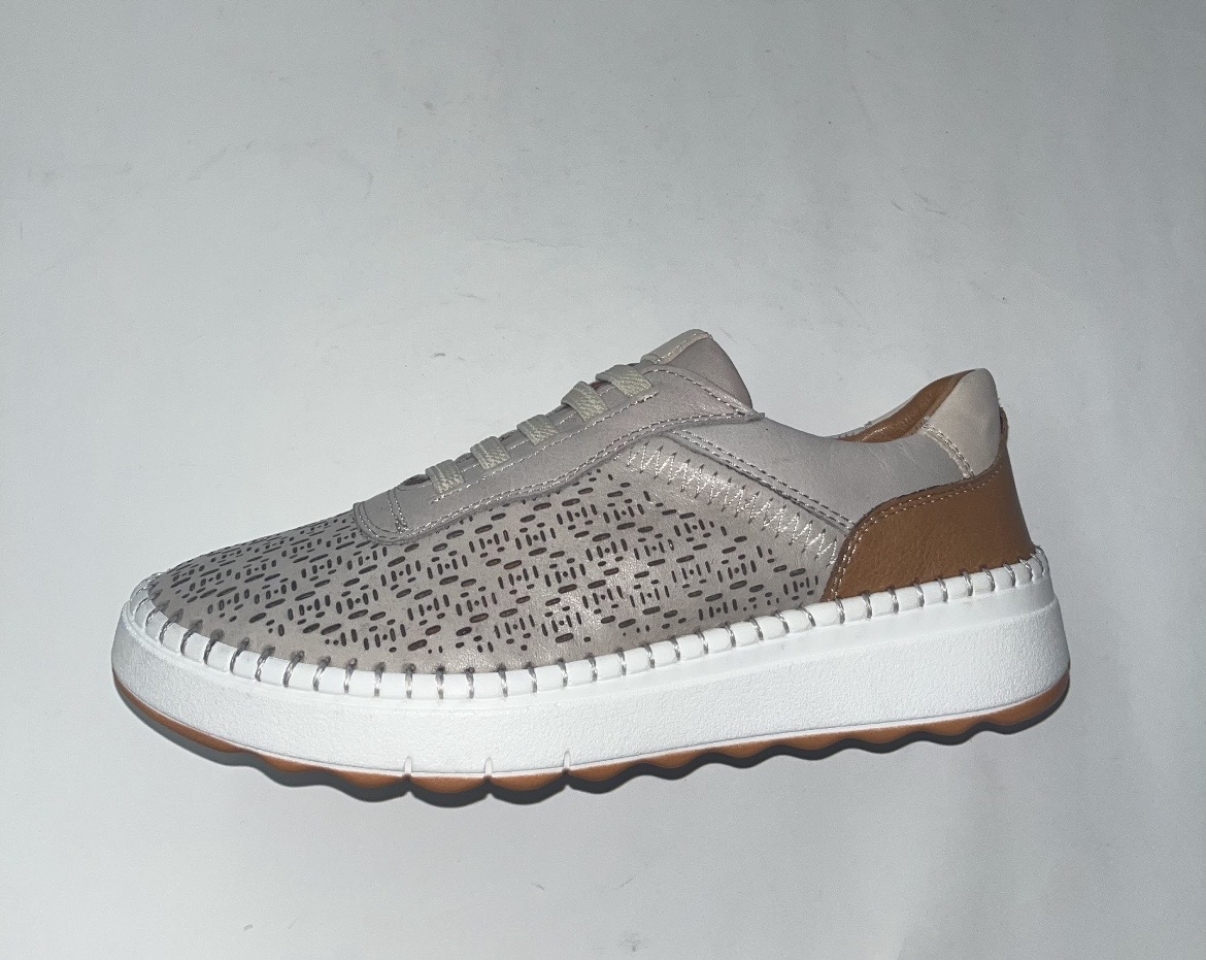 Sabata casual per a dona en pell grisa 080-100 d'ERASESHOES. M-028
