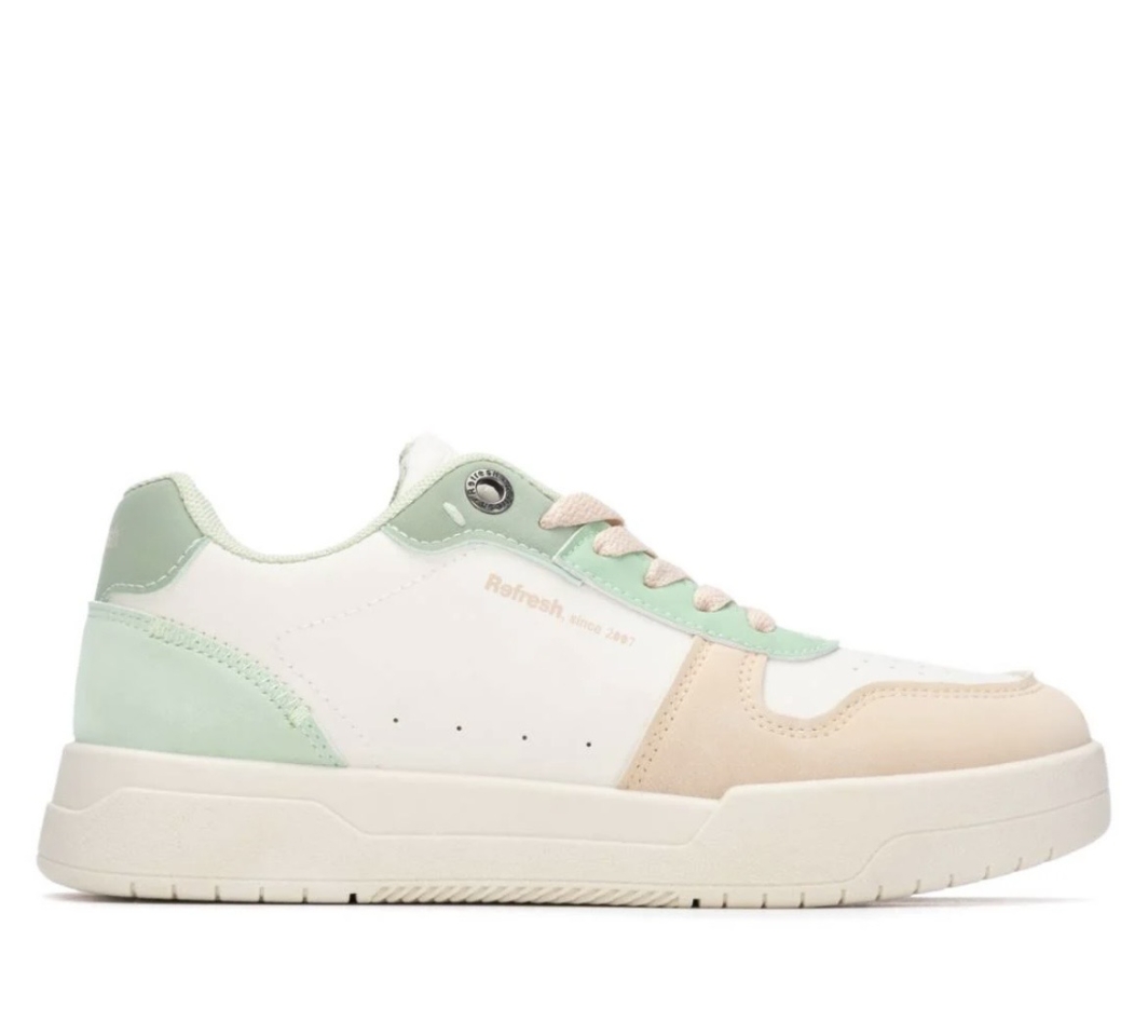 Esportius casual en blanc, verda aigua i salmó 175185 de REFRESHOES. D-252