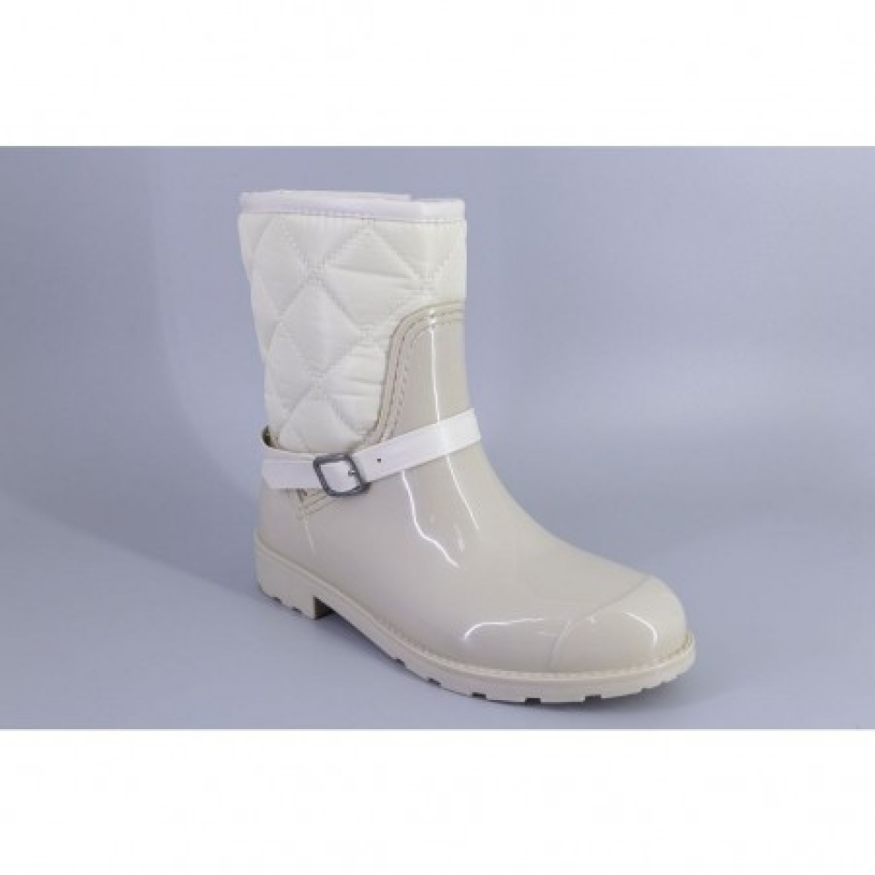 Bota d'aigua amb cremallera per a dona en color ivori amb borreguito K21217de KELARA. T-528