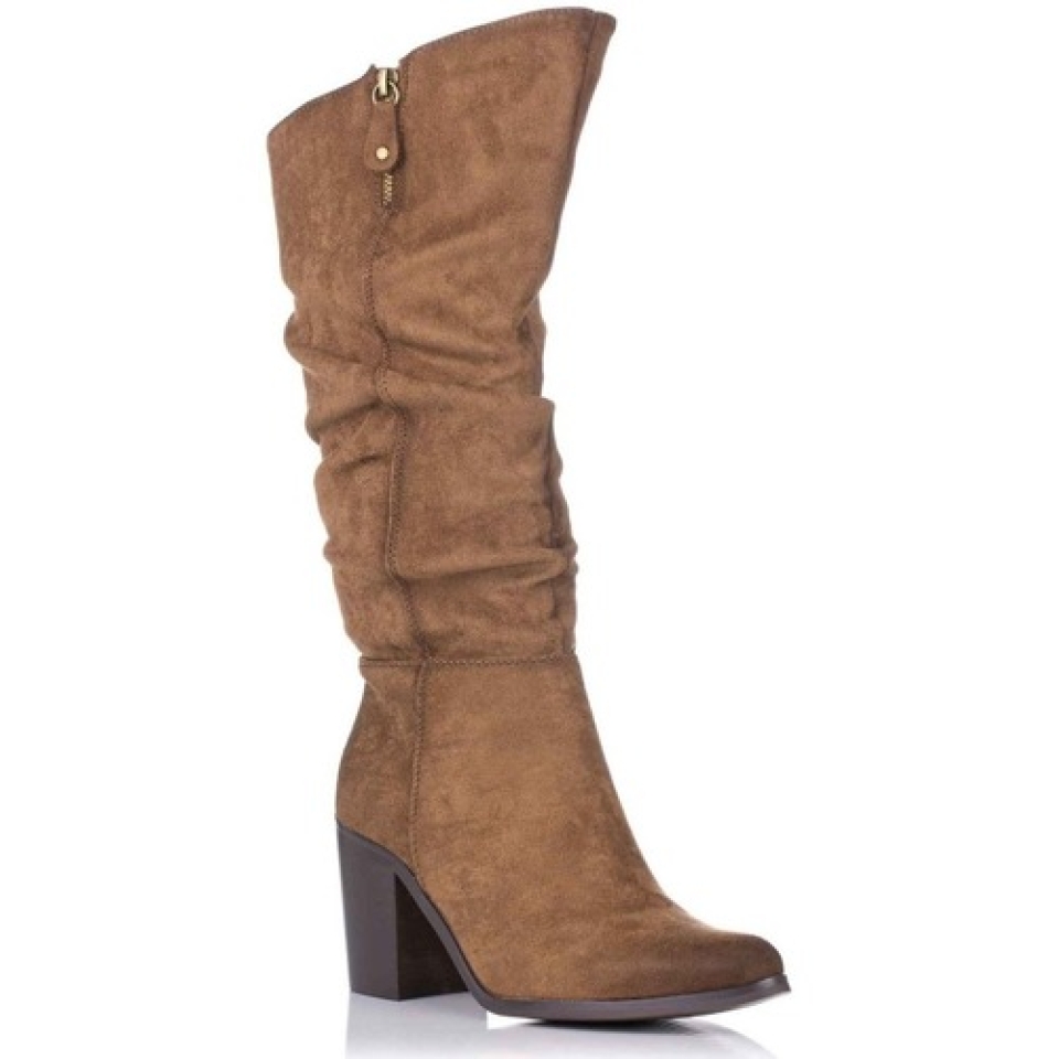 Bota alta de dona en antelina color cuir 23270 HISPAFLEX. M-507