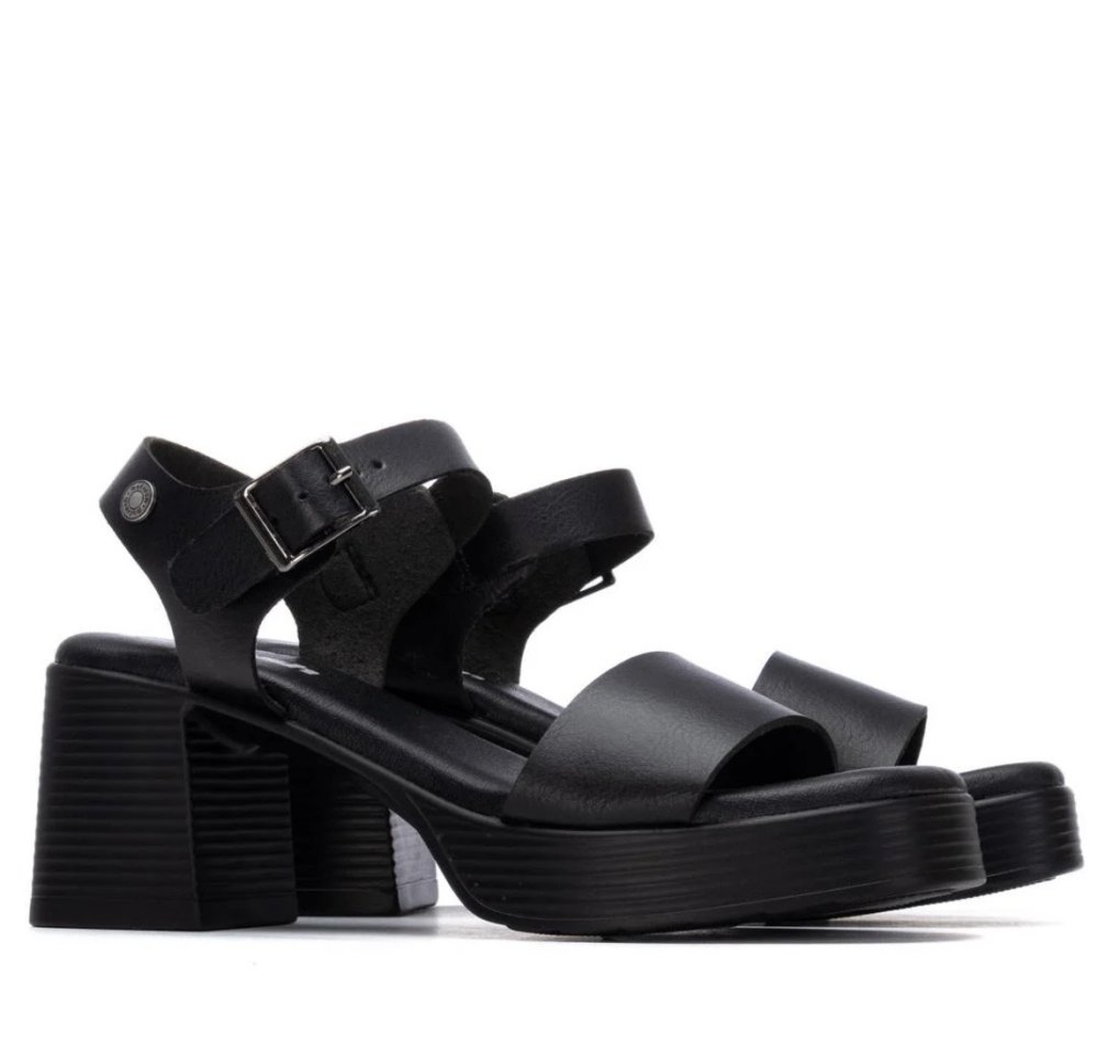 Sandàlia de taló mitjà i plataforma en negre 175009 de REFRESHOES. M-082