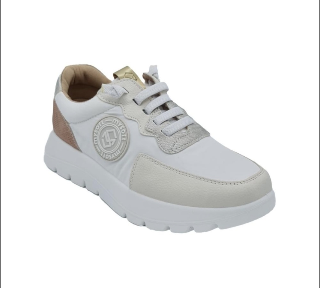 MYSOFT Sabata esportiva en blanc amb elàstics 25M267. M-518