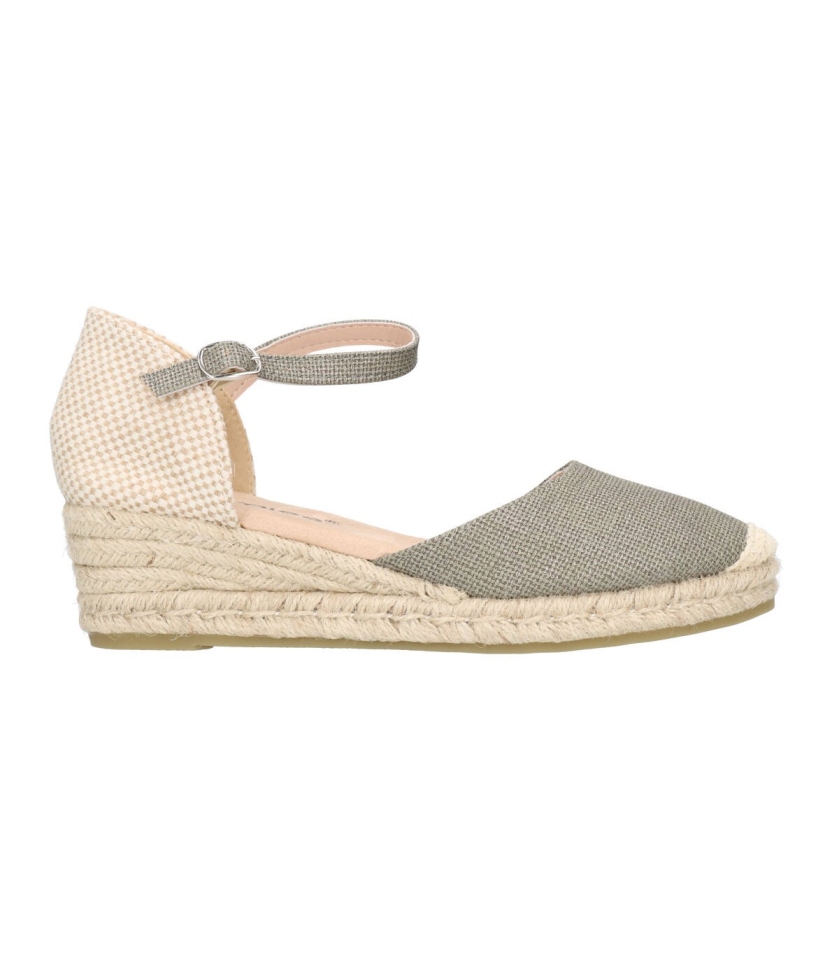 Espardeña en lona verda amb tascó baix ACX26483 d'AMARPIES. M-553