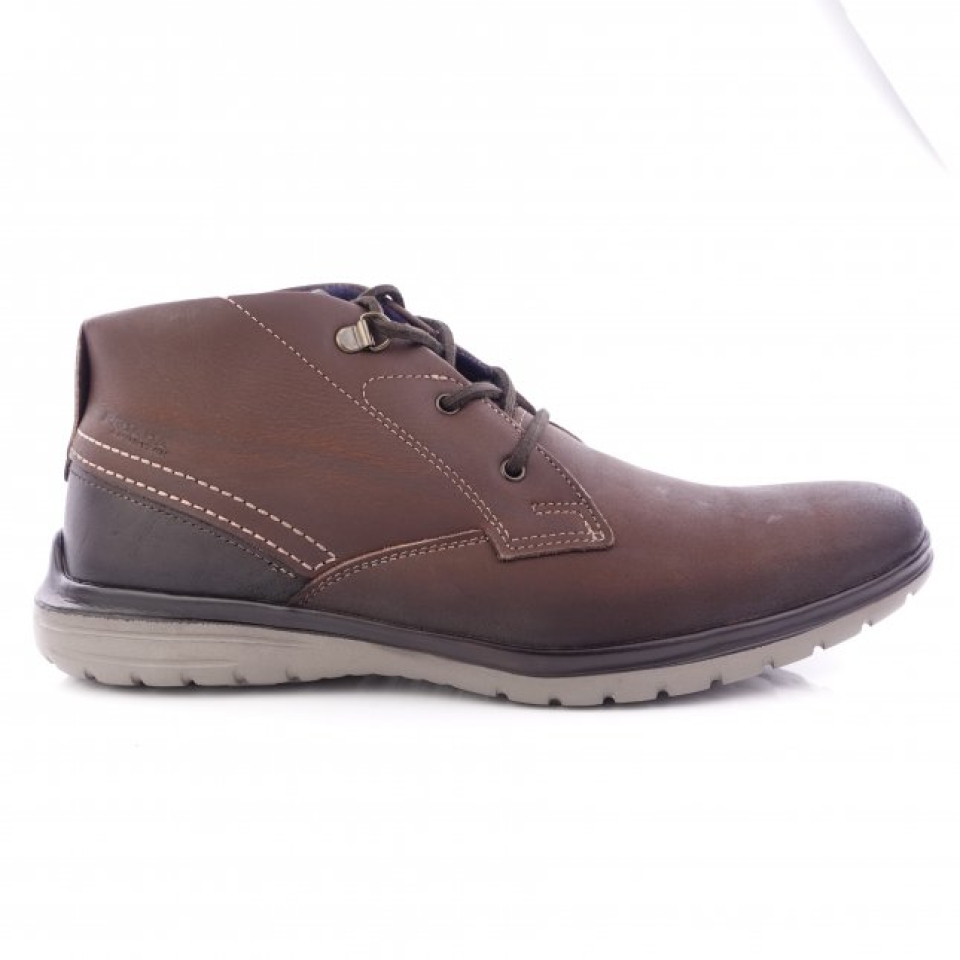 Bota curta casual per a home en pell marró de PEGADASHOES. H-344