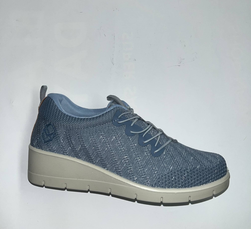 De MYSOFT sabatilles en tèxtil per a dona amb tascó en blau 25M200. M-526