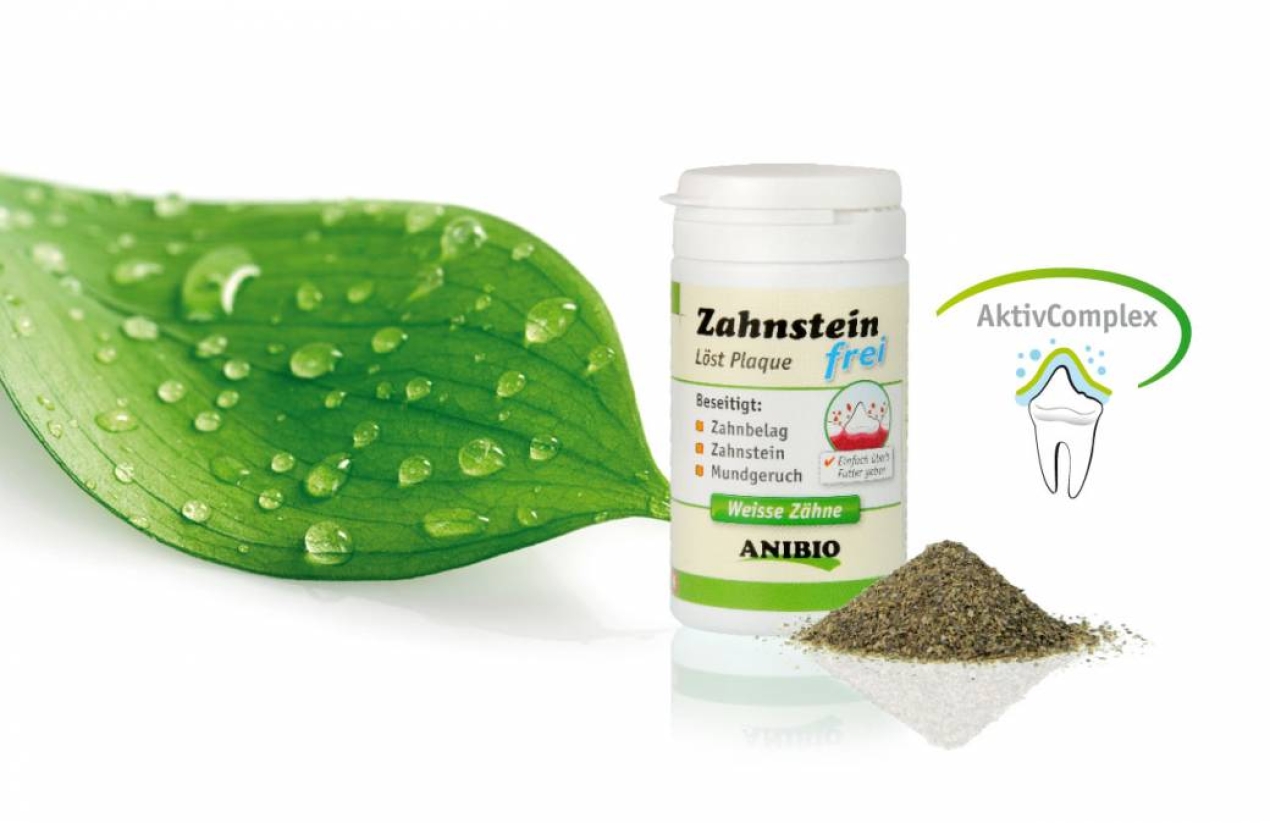 Anibio Anti-Placa per a gos i gat  Anti-Placa d'Anibio és una combinació eficaç d'ingredients purament naturals.