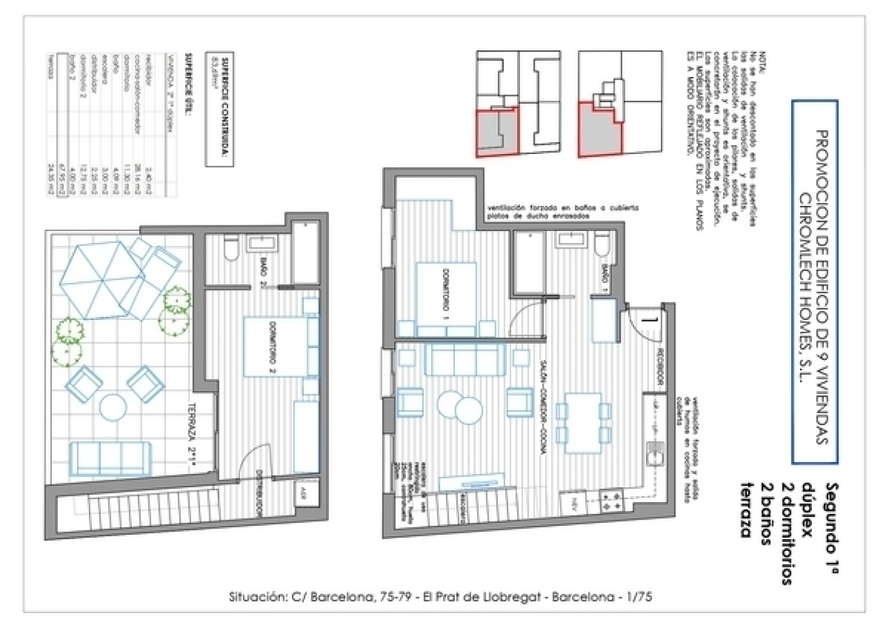Àtic dúplex amb terrassa de 24,35 m²   83,69 2 2