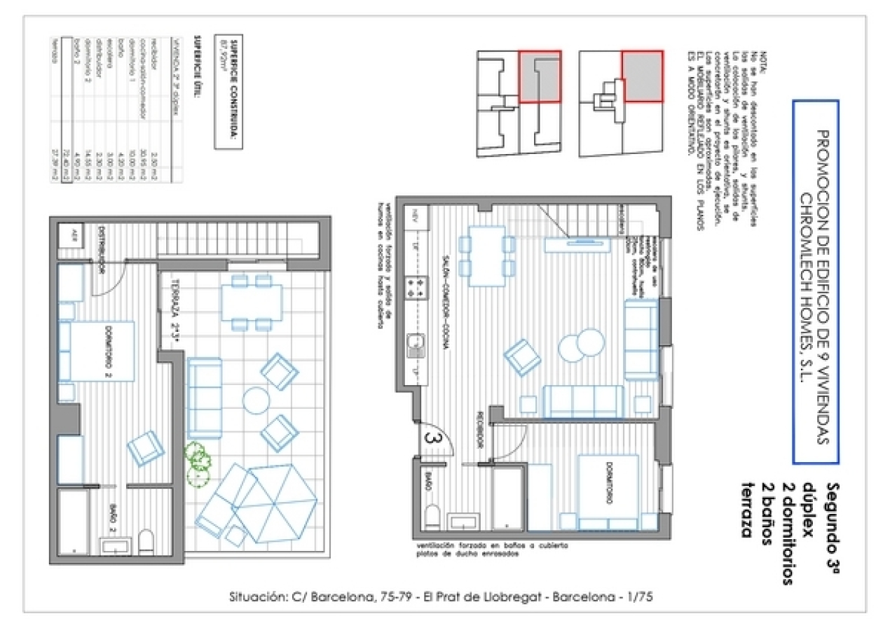Àtic dúplex amb terrassa de 27,39 m²   87,92 2 2
