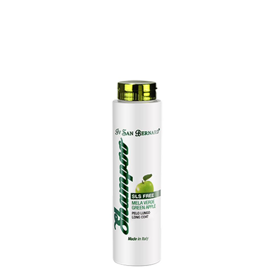 XAMP&Uacute; A la POMA VERDA – SLS FREE &nbsp; (Sodium Lauryl Sulfate-Free) Adaptat per a gossos i gats de p&egrave;l llarg. A m&eacute;s d'hidratar el mantell, aconsegueix una profunda reestructuraci&oacute; del p&egrave;l, donant suavitat i lluentor. Ajuda a desfer els nusos sense irritar la pell de l'animal. 300 ml. – 1 lt.&nbsp;