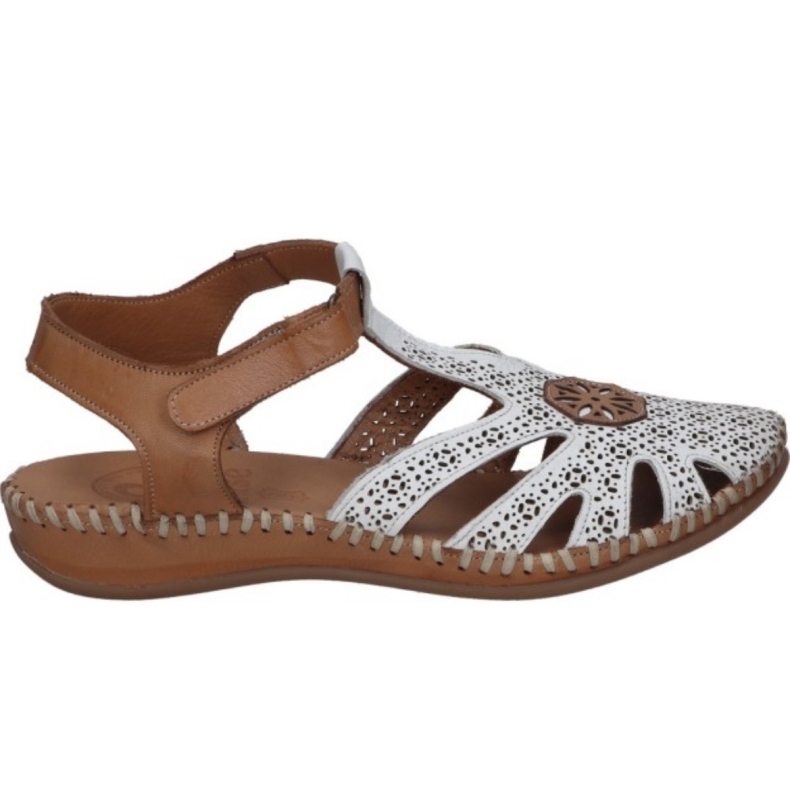 Sandàlia per a dona en pell blanca 793-54 d'ERASESHOES. M-033