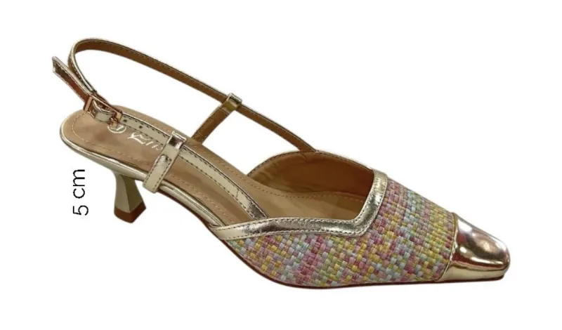 Sandàlia amb taló baix i. fi multicolor. M-093